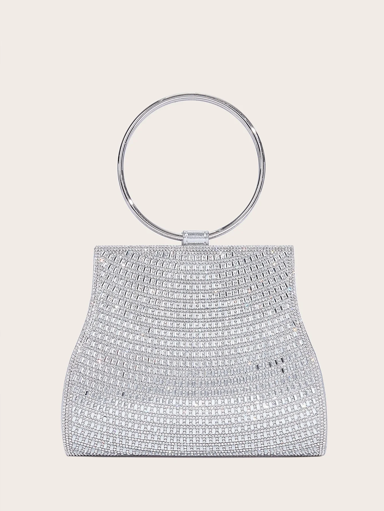 

Banquet Bag Shiny Handmade Diamond Bag Wedding Handbag Silver Chain Shoulder Bag for Women