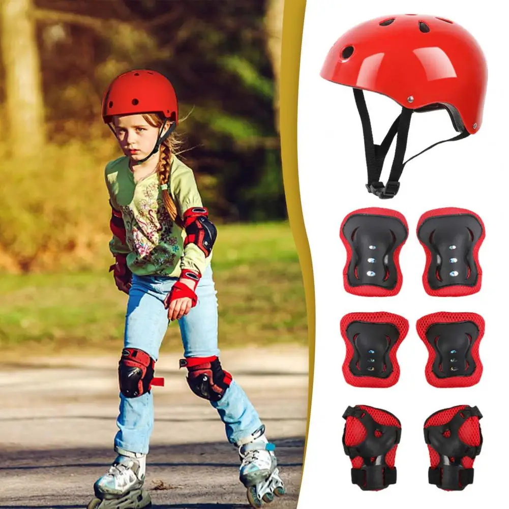 

7Pcs/Set Kids Knee Pads And Elbow Pads Guards Protective Gear Set Safety Gear For Roller Skates Cycling Bike Skateboard Sports