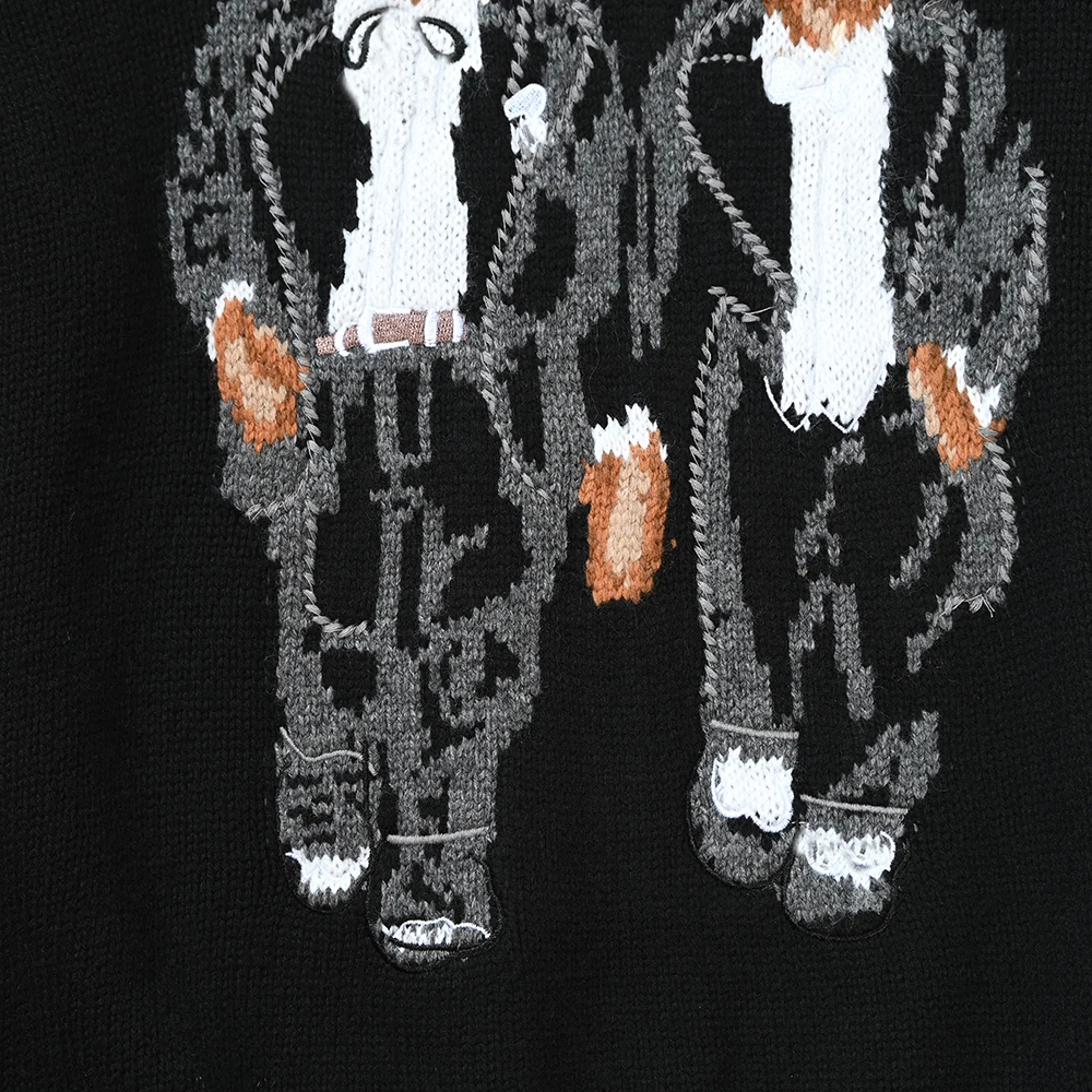 Pull long tricoté décontracté Sve rond Ne pour femme printemps nouveau Sle polyvalent confortable tricots avec dessin animé...