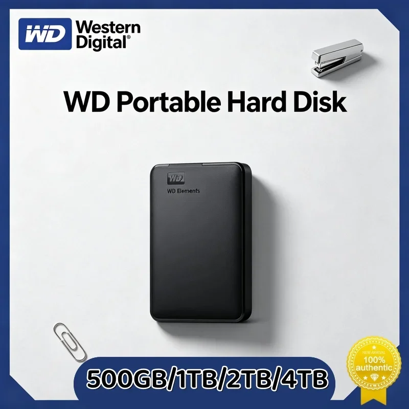 Large Capacity WD 2.5" Portable External Mechanical HDD USB3.0 High Speed Mobile Hard Disk 1TB 2TB 4TB Laptop Data Backup Drive
