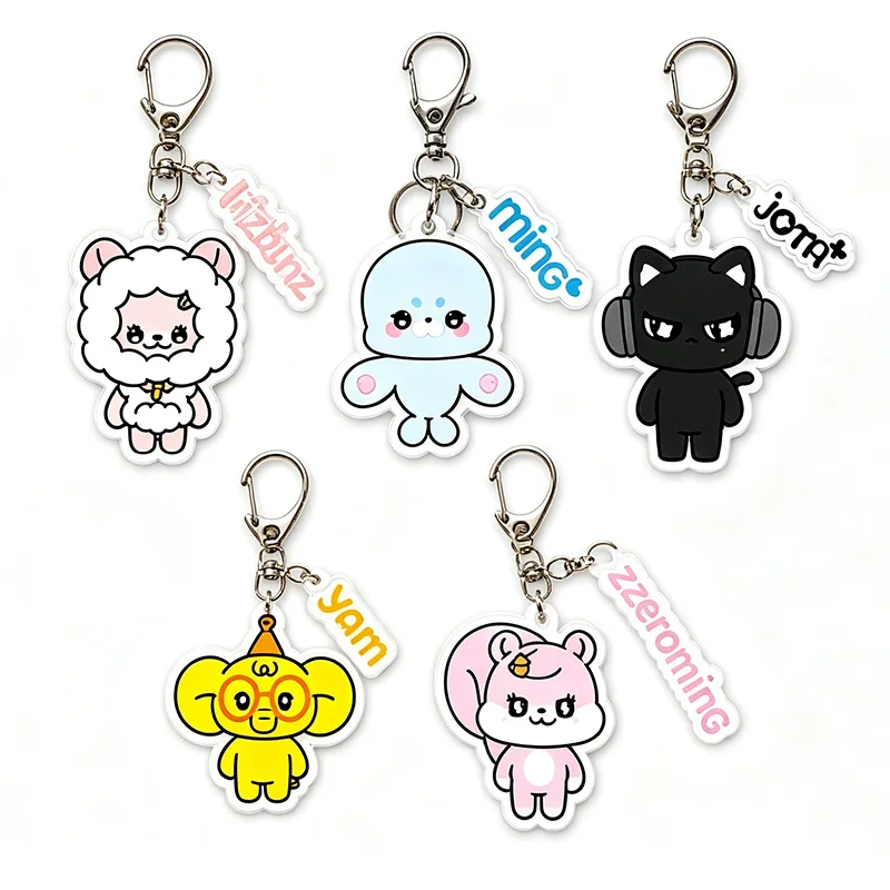 Idol Girl RESCENE Periphery Same Style New Style Cartoon Acrylic Keychain Backpack Ornament Woni Liv Minami May Zena Fans Gifts