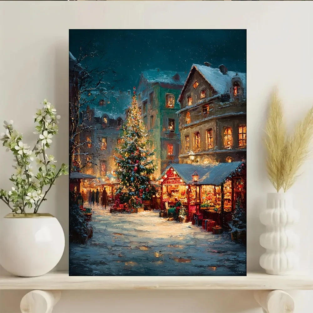 

500/1000/1200/2000PCS Puzzles for Adults Beautiful Christmas Snow Scenery in Winter,Jigsaw Puzzles Brain Games Gifts Home Decor
