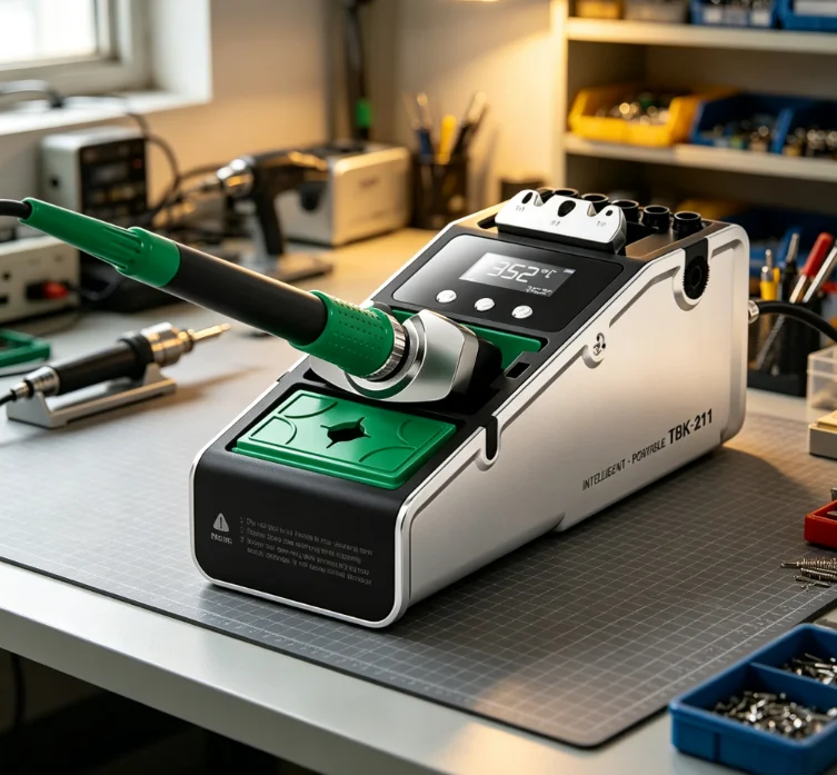 Soldering Iron Portable Cordless TBK211 60W 3-Second Heat Up 450°C Digital Temp Display Auto-Sleep Electron Repair Tool
