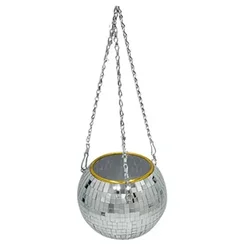 Disco Ball Round Flower Pot Hanging Basket Plastic Mirror Plant Planting Pot Succulent Flower Pot 10Cm