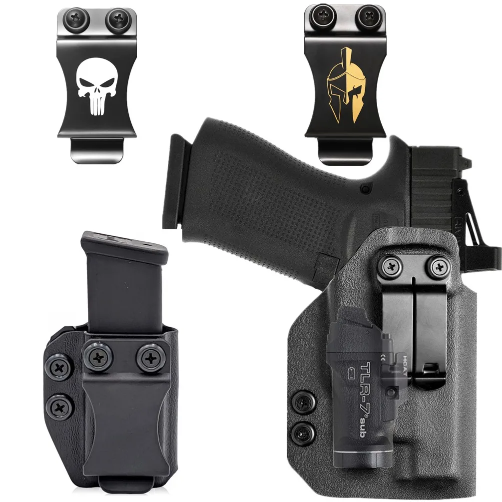 

kydex Inside Waistband Holster For Glock G43x G48 43x 48 MOS Rail With Streamlight TLR 7 TLR7 Sub Magazines Mag Carrier holders