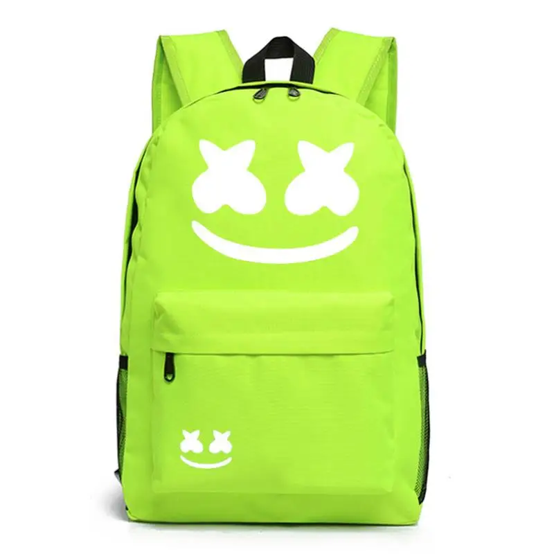 Luminosa mochila crianças saco de escola adolescentes lona dj marshmello estudante mochila para o menino da menina crianças saco presente