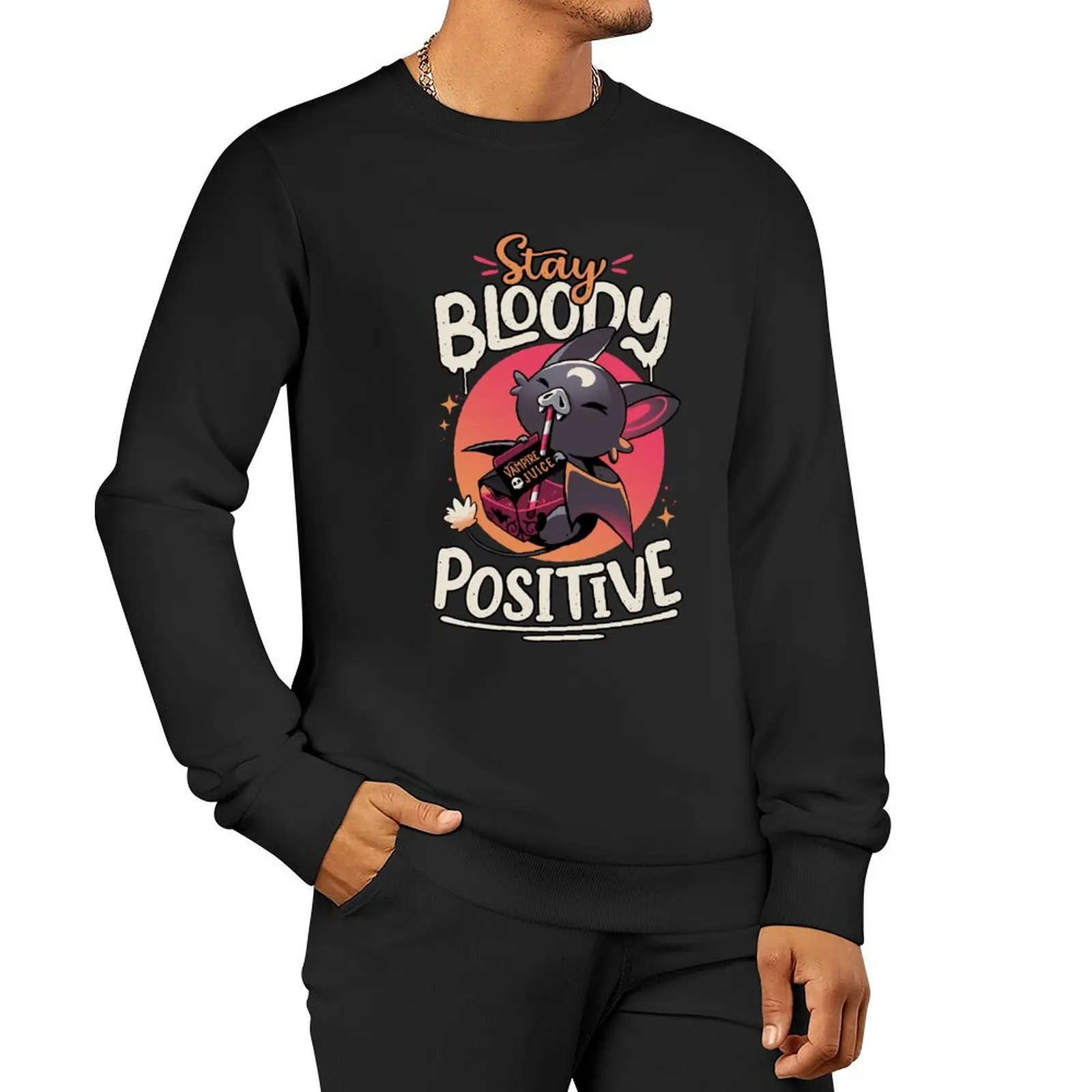 Stay Bloody Positive - Cute Bat Pullover Hoodie tracksuits autumn hooded shirt tracksuit new hoodies and sweatshirts