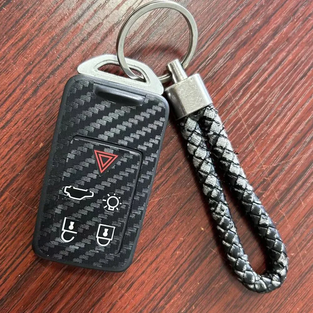 

Jameo Auto Carbon Fiber Car Key Holder Protection Cover Sticker for Volvo XC60 S40 V40 S80 Accessories