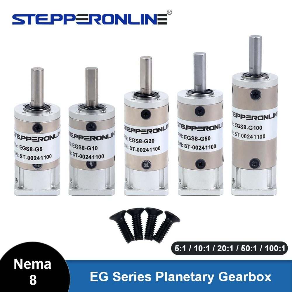 STEPPERONLINE Nema 8 Planetary Gearbox Speed Reducer 4mm Input 15/20/25 Arcmin for Nema8 Stepper Motor