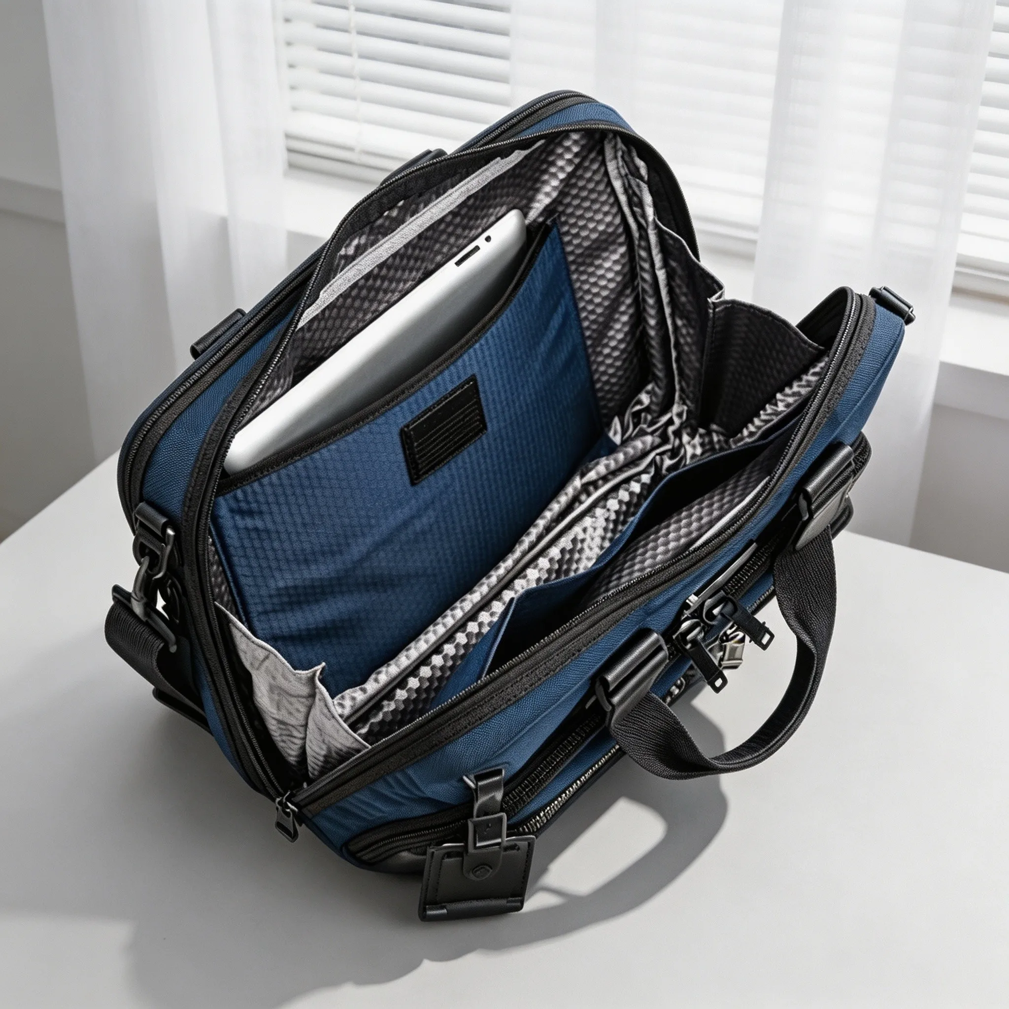 Men Multi‑Purpose Laptop Briefcase, Hand‑Carry Crossbody Shoulder Bag for Business Trip