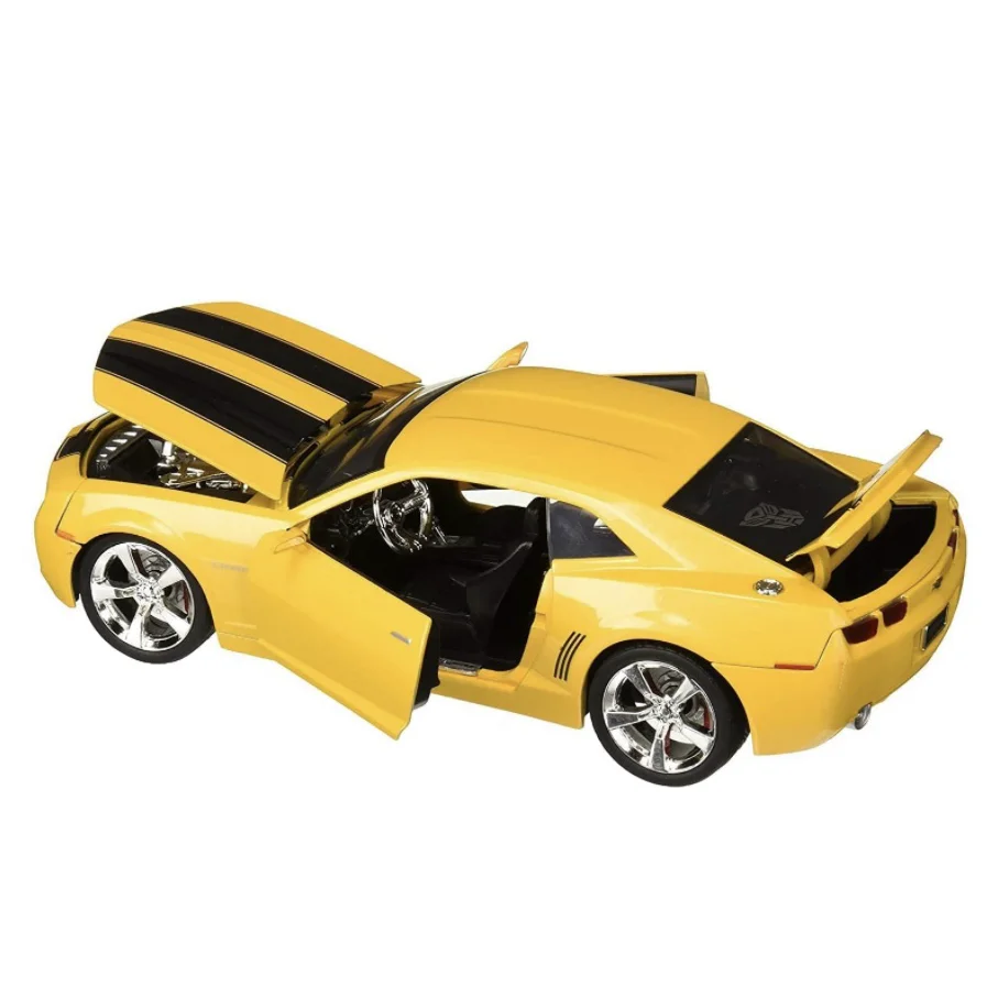 Transformers 1:24 Bumblebee 2006 Chevy Camaro Die-Cast Car w/Robot on Chassis & Collectible Coin, Toys for Kids and Adults