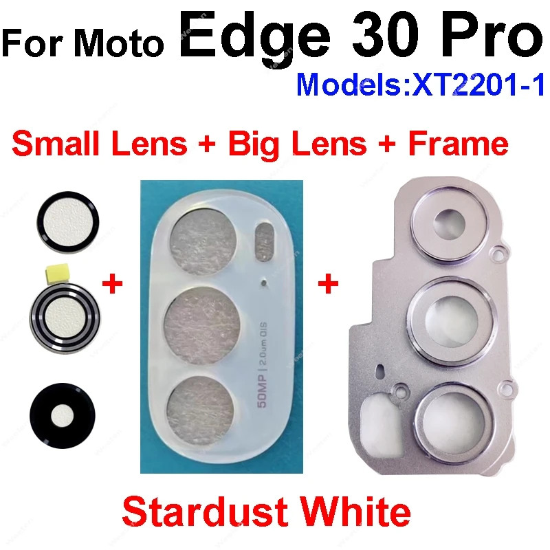 Rear Camera Glass Lens Cover For Motorola Moto Edge 30 Pro XT2201-1 Back Camera Lens Glass with Frame Holder Replacement Parts