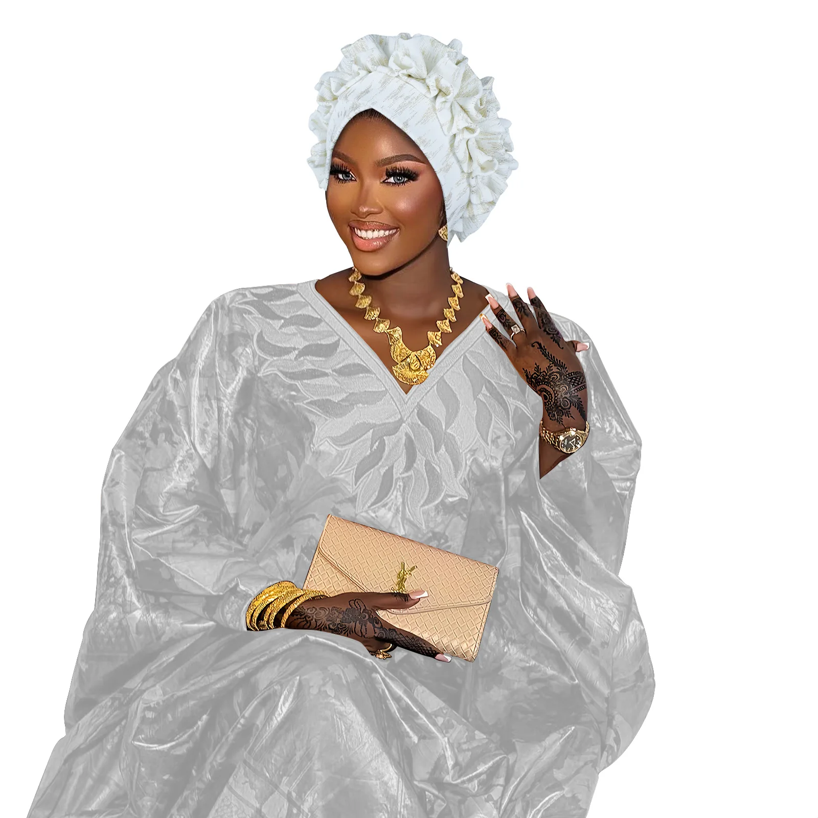 أزياء المرأة أشرطة رأس سيدة أفريقية رئيس قبعة عمامة تكدرت خوذة نيجيريا قبعة حفل زفاف #5