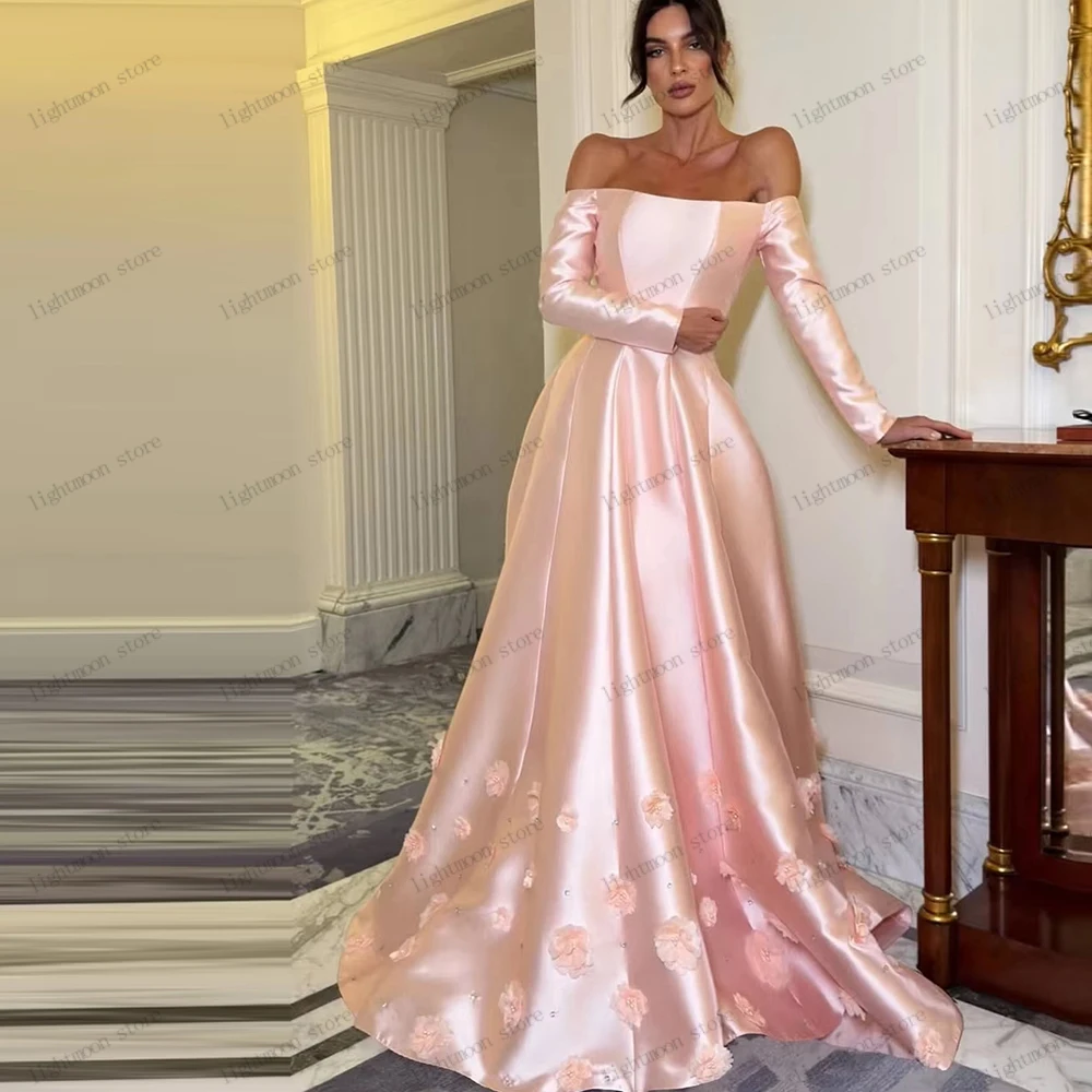 

Винтажные вечерние платья из атласа, платье для выпускного вечера с кружевными аппликациями, с открытыми плечами, с вырезом-лодочкой, на заказ, Vestidos De Noche 2026