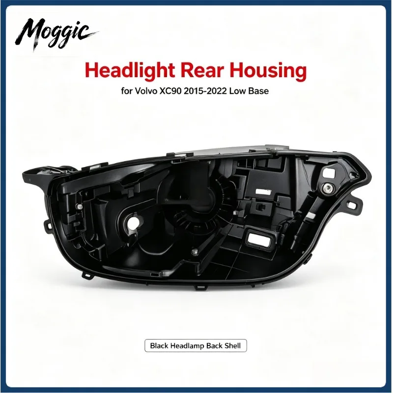Moggic Headlight Rear Housing For XC90 2015-2022 Black Low Base Lamp Back Shell