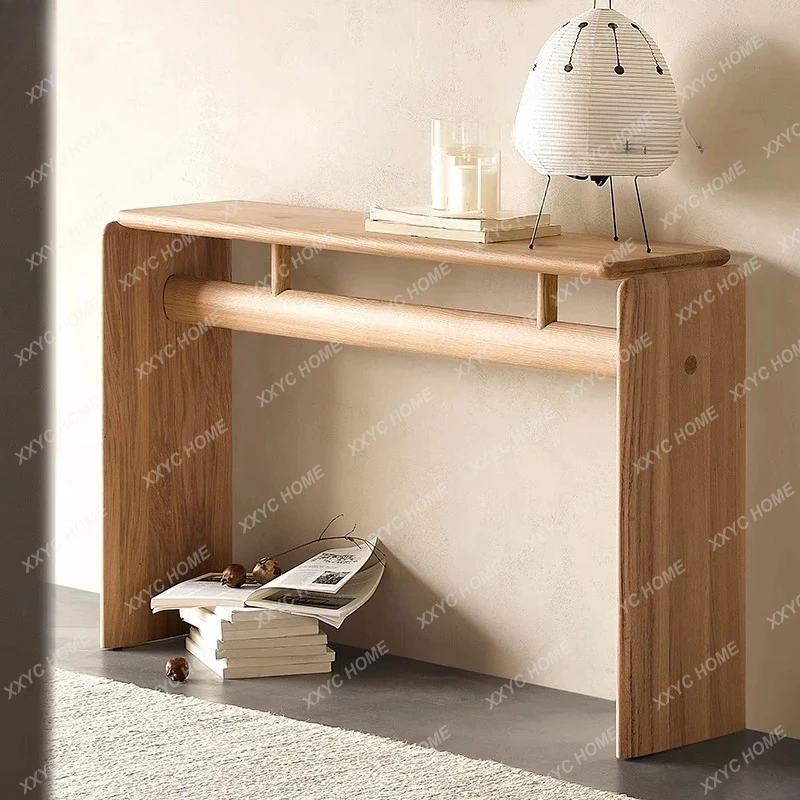 

LImported White Oak Solid Wood Entrance Table Wind Japanese Natural Wind Art Entrance Platform
