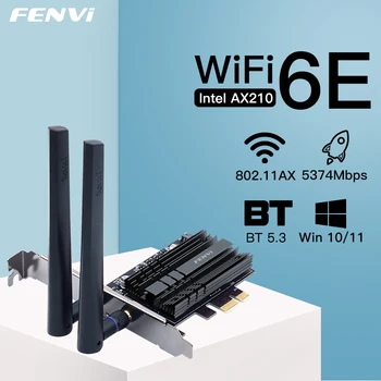 Wifi 6e 5374mbps intel ax210 pcie drahtloser wifi adapter 2,4g/5g/6ghz für bluetooth 6. 0 wifi 6-karte desktop pc unterstützung win 5,3