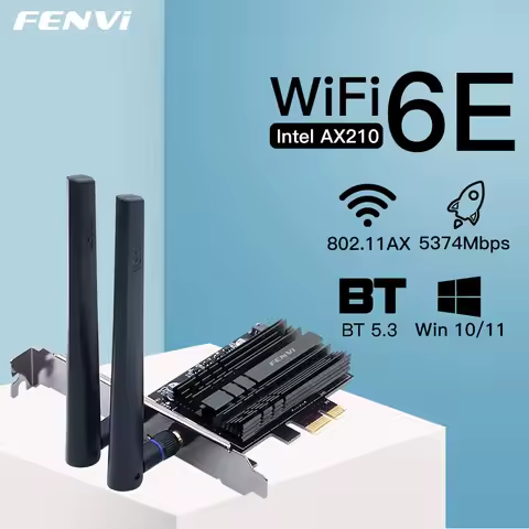 WIFI 6E 5374Mbps Intel AX210 PCIe Wireless WiFi Adapter 2.4G/5G/6Ghz For Bluetooth 5.3 Wi-Fi 6 Card Desktop PC Support Win 10/11