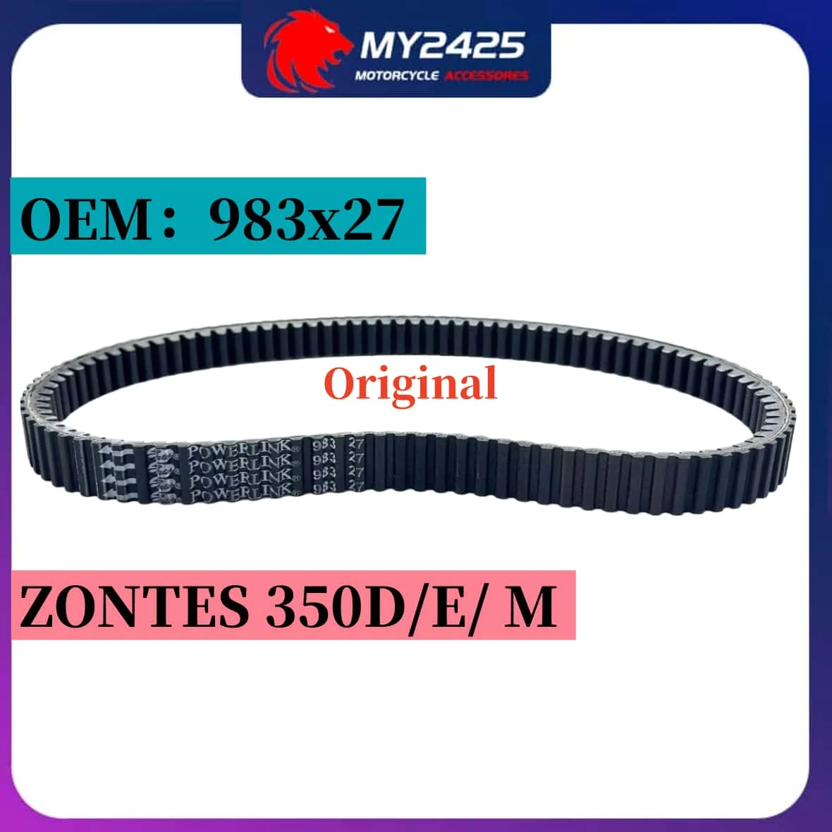 

Original ZONTES 350 Motorcycle Scooter Transmission Drive Belt For Zontes 350 ZT350D D350 ZT350T-E/D/M 350E 350M 983x27