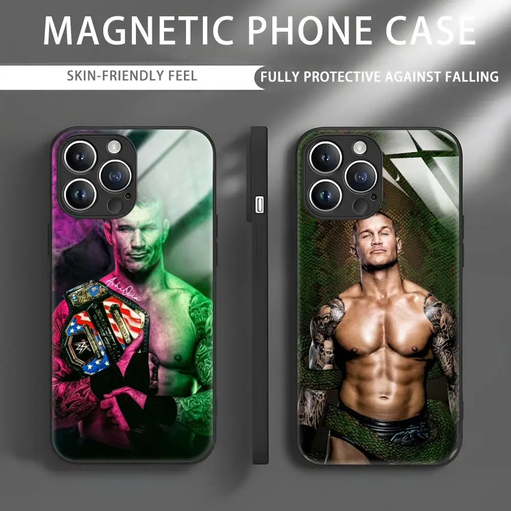 Wrestling Star R-randy orton Phone Case For iPhone 15 14 13 12 11 X XR XS XSMAX 8 7 Plus Mini Pro Max Glass Magnetic Phone Case