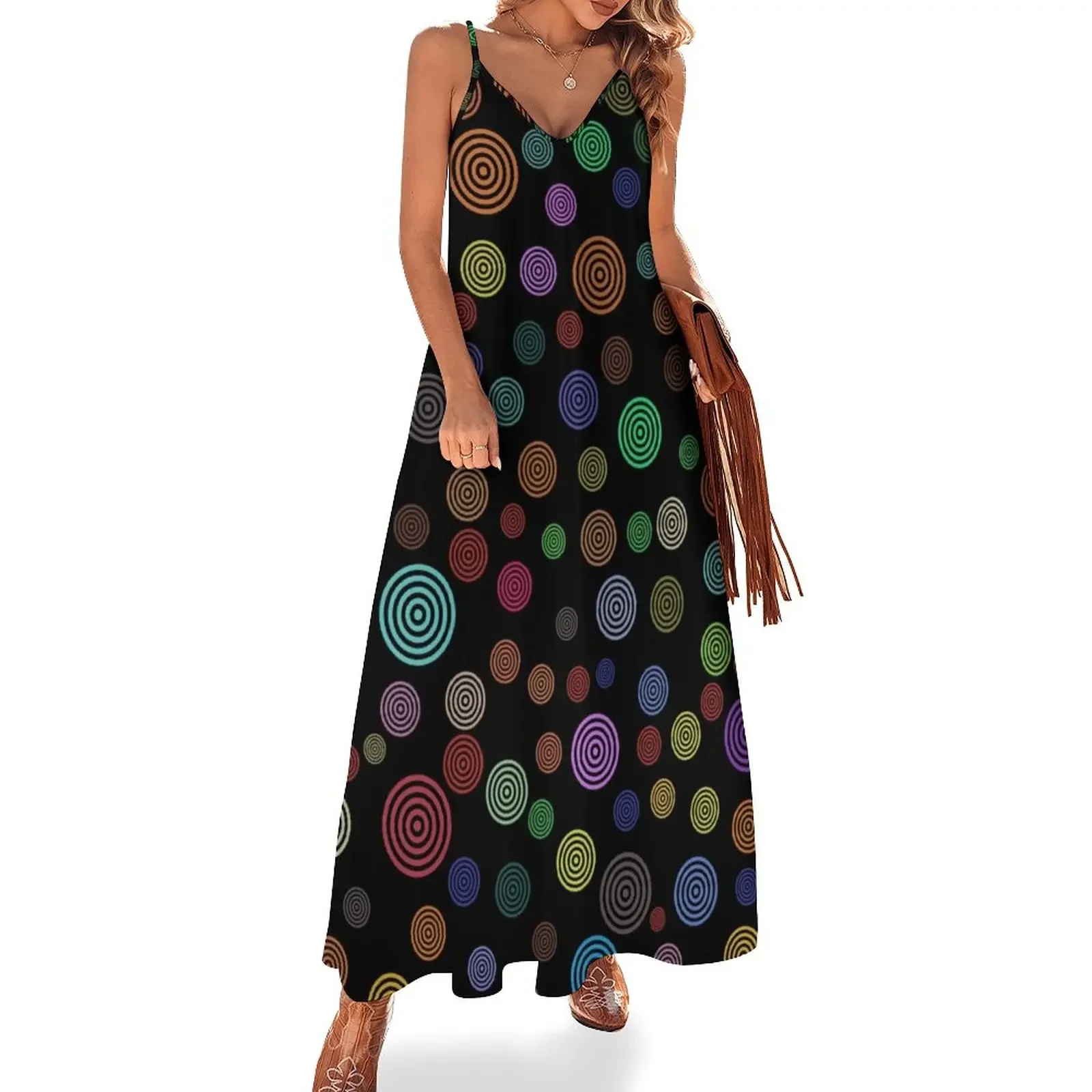 

Colorful circles pattern Sleeveless Dress elegant evening dresses for women 2025 Women's skirt