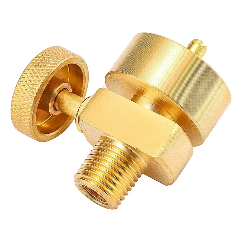 

Brass Propane Gas Disposal Cylinder Bottle Adapter Valve +1/4 Inch NPT Male & M8X1 Female Thread Fire Pit Stove BBQ