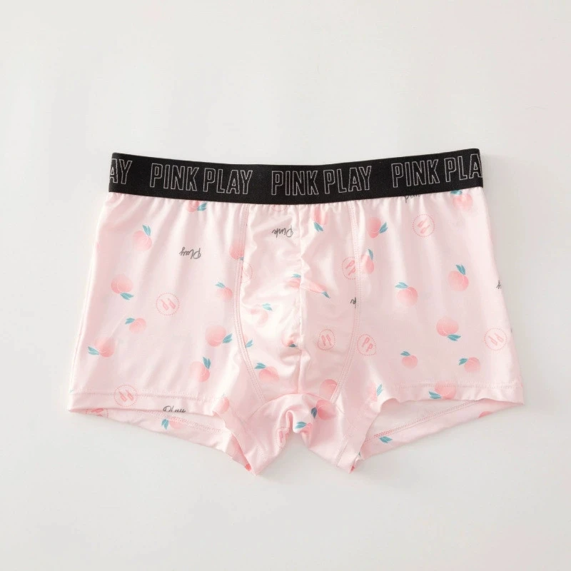 الوردي خطوط الحفلات القلب الحلو الدانتيل تنحنح رجل ملخصات BF هدية LGBTQ مجموعة حفلة خاصة عرض حي الملاكم ملابس داخلية قصيرة Harajuku