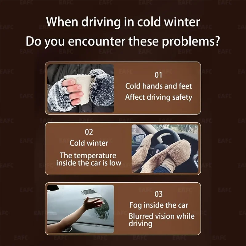 

Winter Electric Heating Cooling Fan Portable High-Power Window Windshield Defroster Demister 360 Rotation Fast Anti-Fog Heater