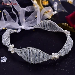 TOPQUEEN Sparkling Rhinestone Belts for Bridal Dress Wedding Party Accessories Moroccan Woman Belt Pearls Waist Decoration SH478