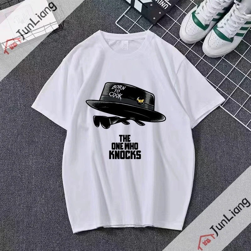 

Funny Born To Cook The One Who Knocks Hip Hop Men's Tops Tshirt Streetwear T-Shirt Humor Popular Shirts