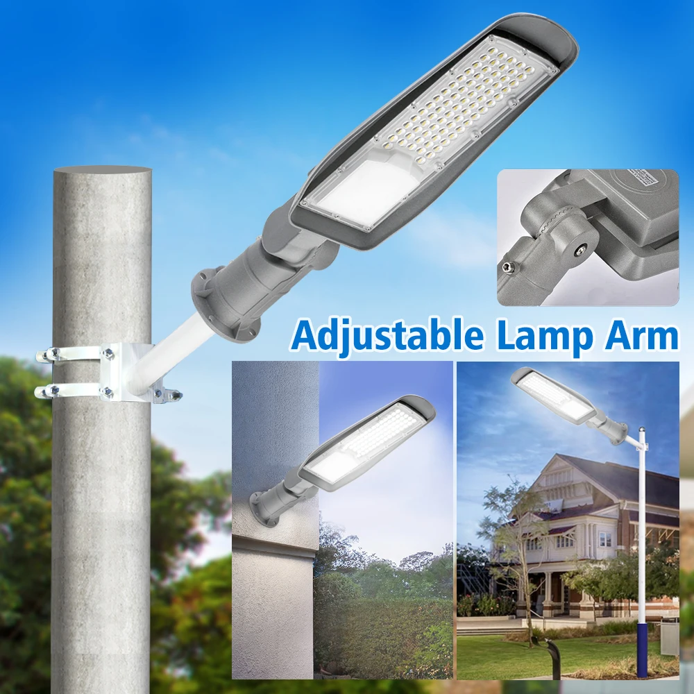 AC85-265V Rotatable 180 ° Street Lamp 50W/100W/150W/200W Super Bright Waterproof Street Lamp Wall Lamp Garden Outdoor Lighting