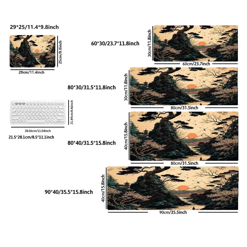 Guofeng Scenery XXL Mouse Pad Anti-Slip Natural Rubber Bottom Computer Office Pads Laptop Keyboard PC Accessories