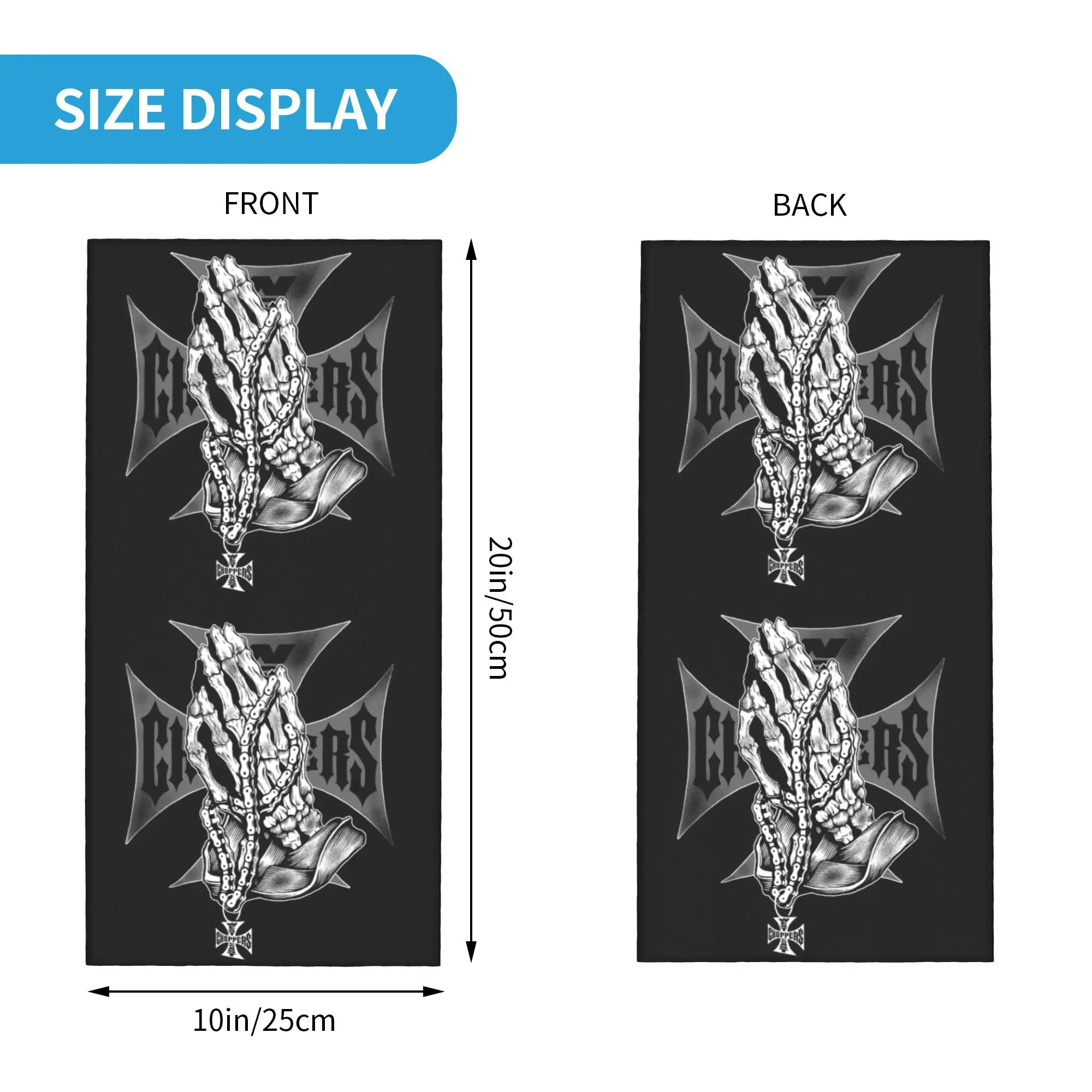 Bandana cruzada de hierro de costa personalizada, polaina para el cuello, bufanda para la cara a prueba de viento, cubierta para mujeres y hombres, diadema, pasamontañas de tubo