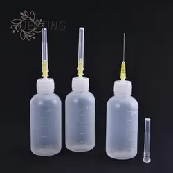 3pcs 50ml Polyethylene Needle Dispenser Dispensing Empty Syringe Bottle For Rosin Solder Flux Paste + 3 Needles