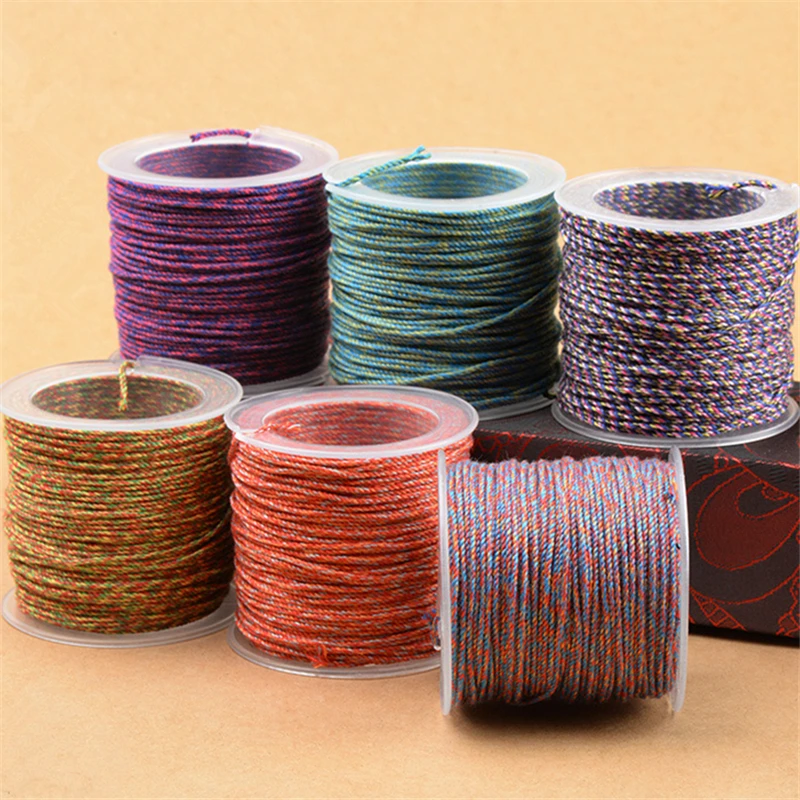 1mm Cotton Cord Thread Chinese Knot Macrame  Bracelet Braided String DIY Tassels Beading  