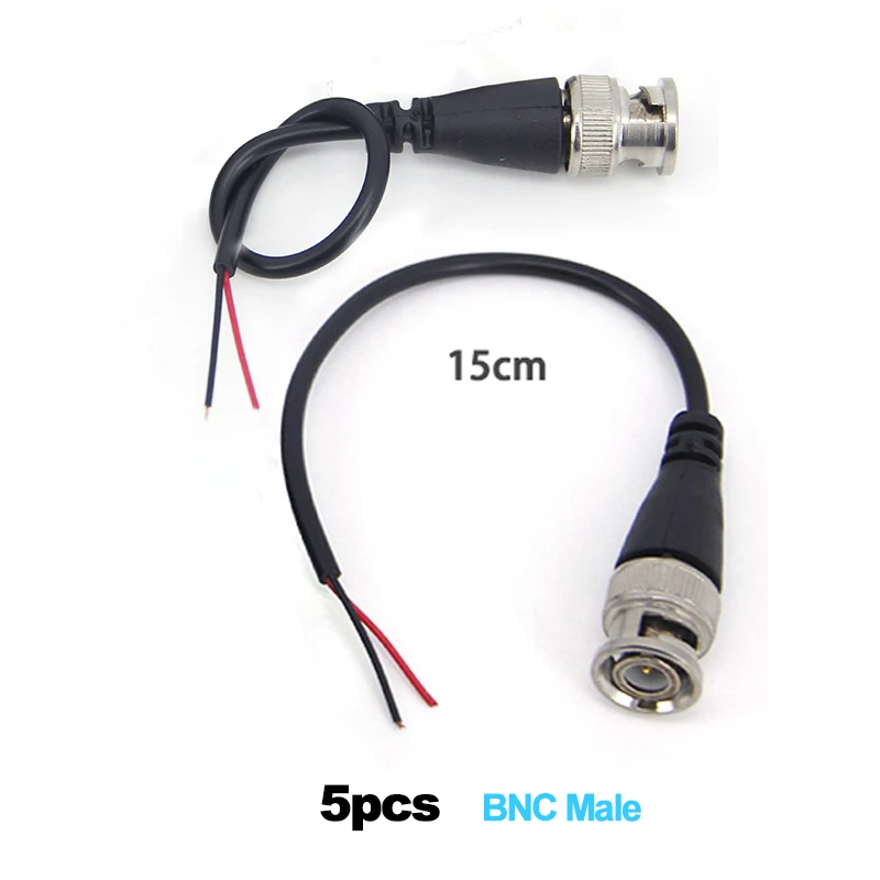Conector macho BNC Q9 de 5 piezas, Cable de alimentación Pigtail, W1
