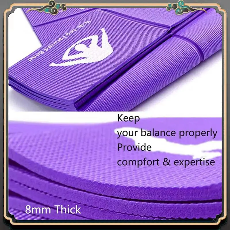

PVC Foldable Yoga Mat Exercise Mat Thickened Non-Slip Folding Gym Fitness Mat Pilates Supplies Floor Game Mat, Purple Purple