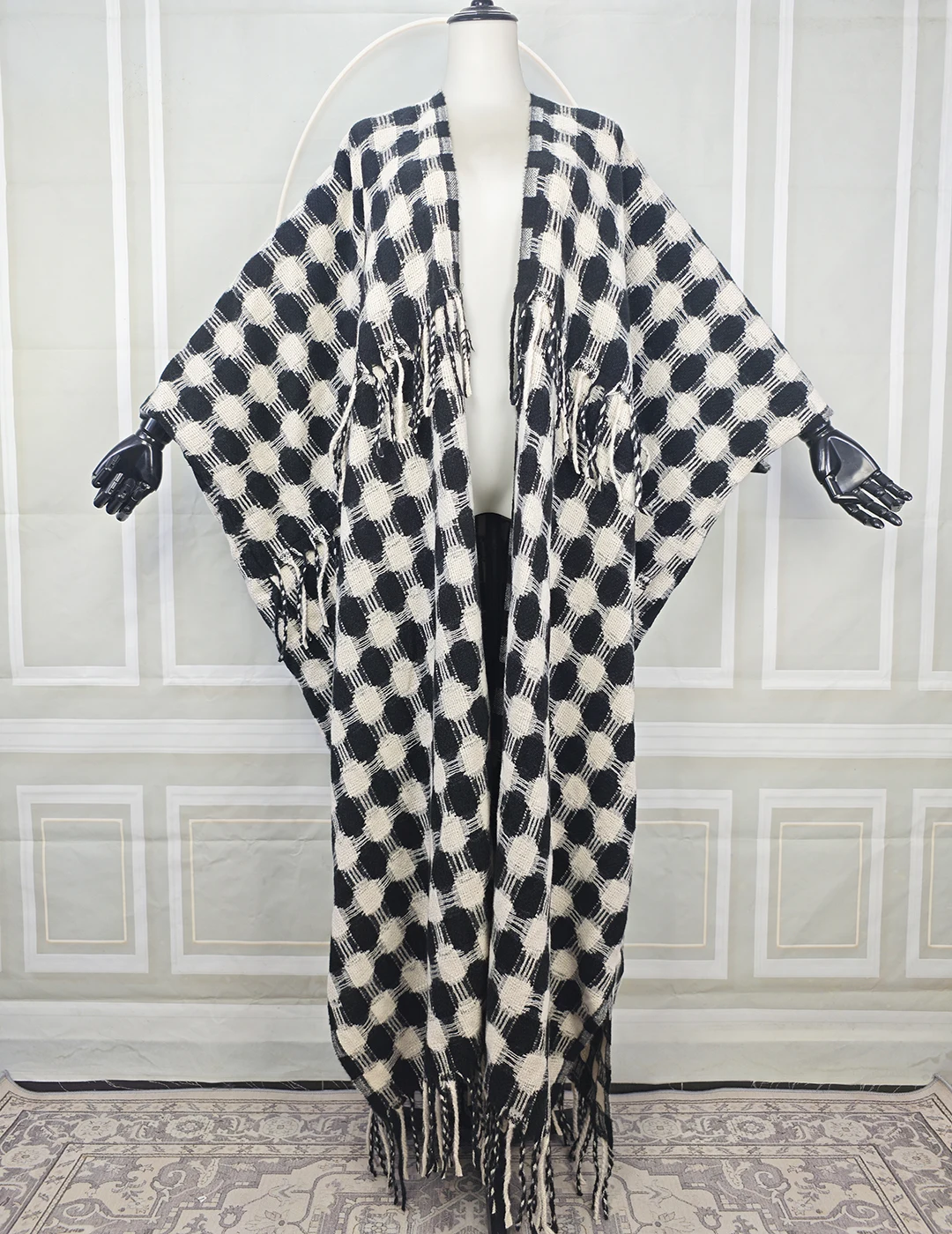 

Зимние элитные шерстяные нечеткие длинные кардиганы для женщин, африканские женские большие теплые кимоно с открытой передней частью, роскошный кафтан Дубая, Абая