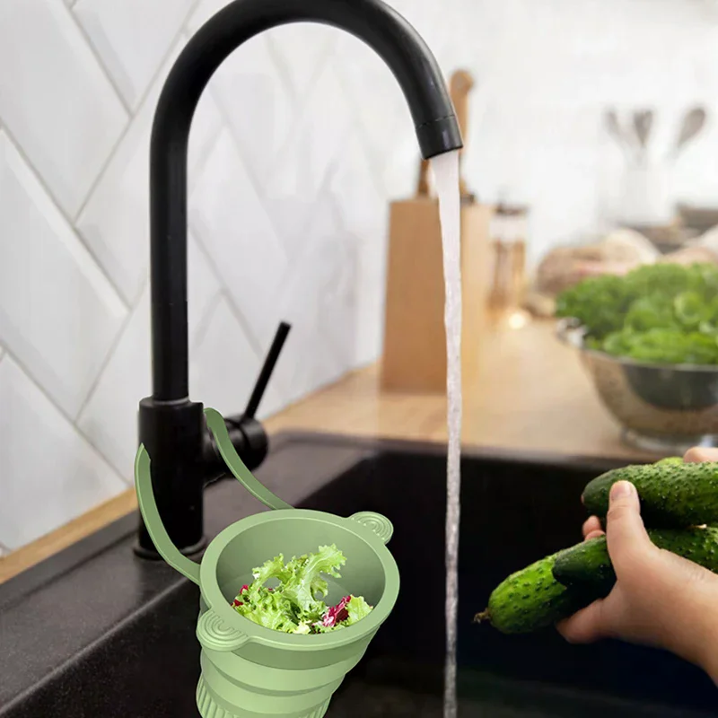 

Faucet Attached Sink Strainer Basket, Press Emptying Self-cleaning Food Collector, 2025 New Kitchen Sink Drain Strainer