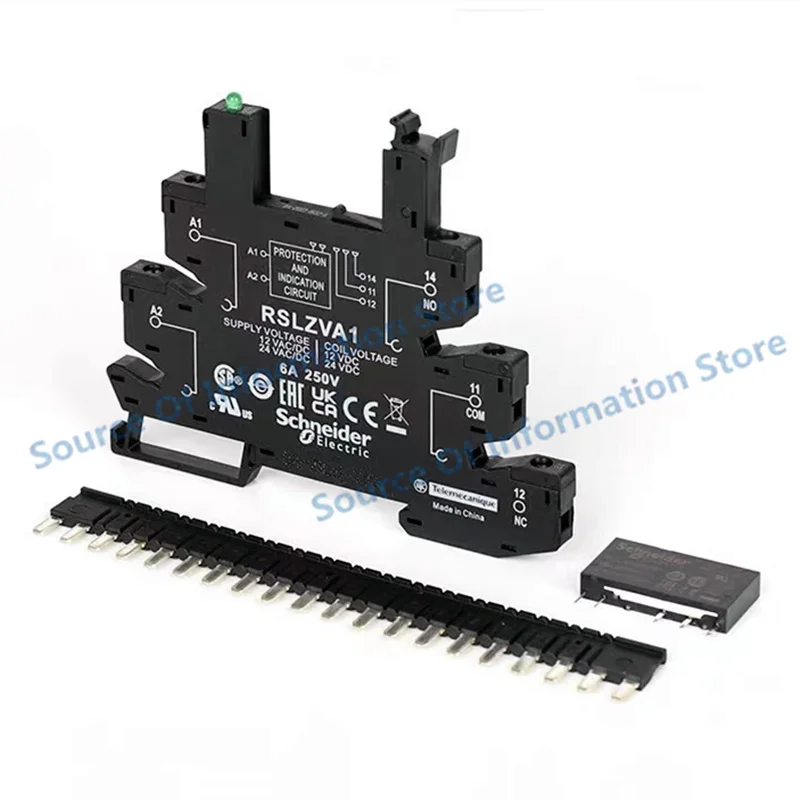 10Pcs, RSLZVA1, RSL1AB4BD, Socket equipped with LED andprotection circuit, for RSL1 relays, srewconnector, 12-24 V AC/DC