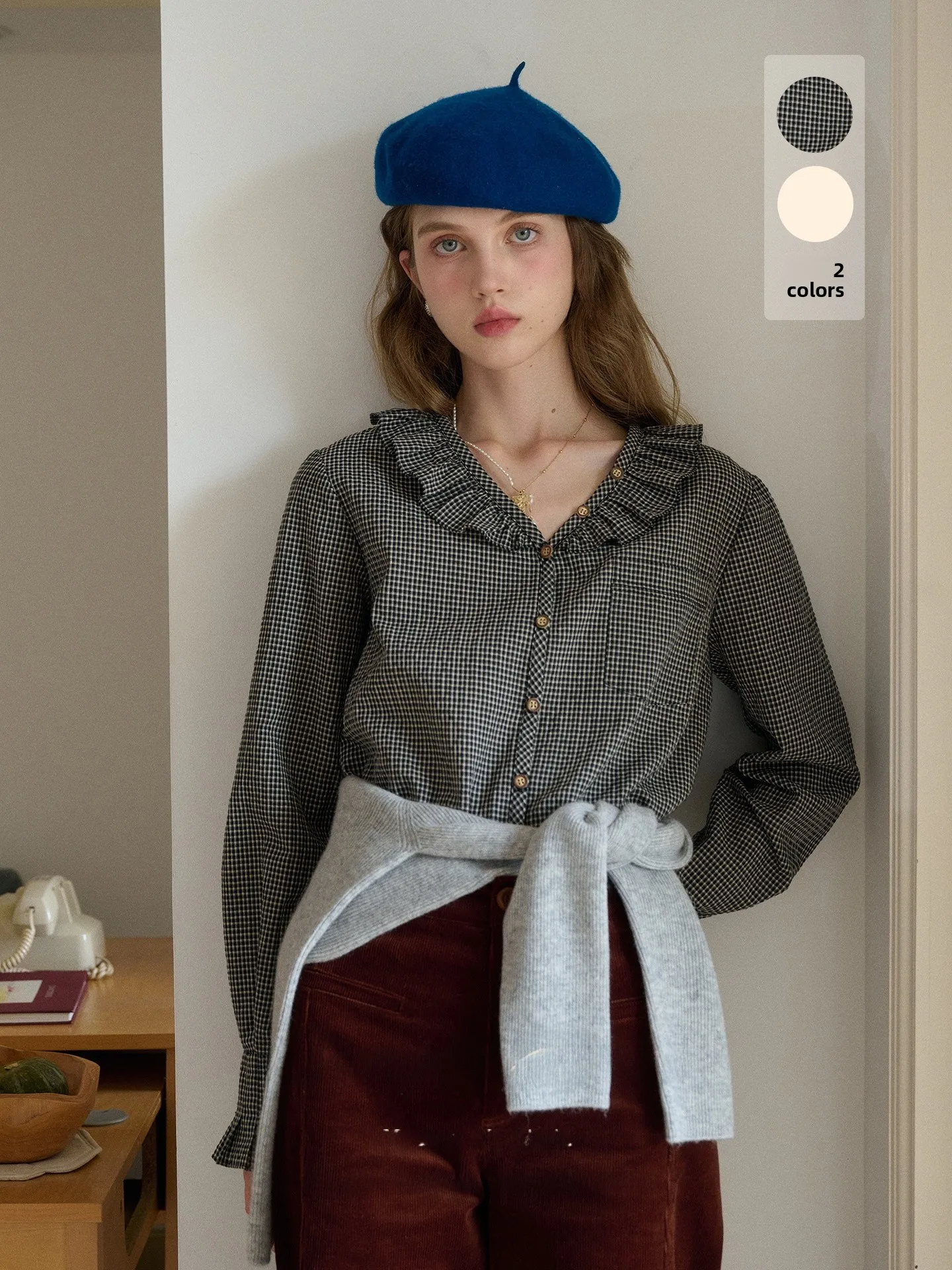 

SimpleRetro Alice in Wonderland Ретро V-ne irt Женская осенняя универсальная повседневная блузка из хлопка и полиэстера Длинная свеч на пуговицах