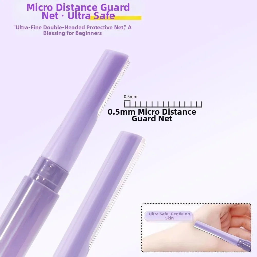 1/2Pcs Portable Double Headed Eyebrow Trimmer Micro-Focus with Protective Net Eyebrow Razor Facial Razor Makeup Tool Kit