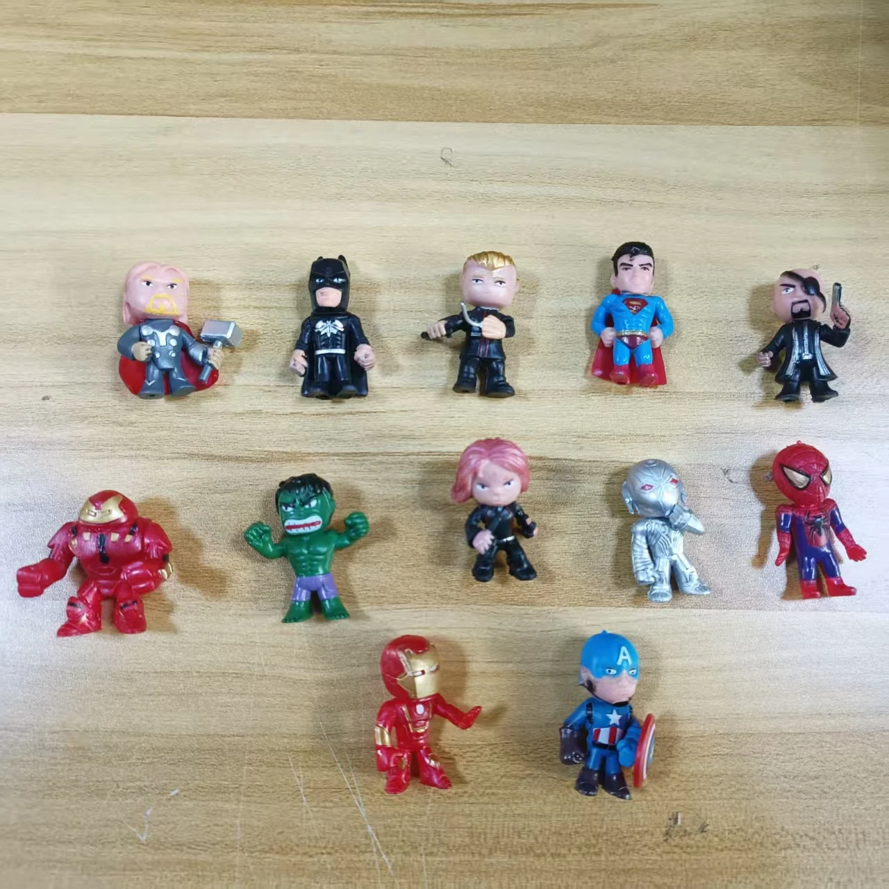 12 Pcs/Set Mini Figures Hulk Thor Spider Man Action Figure