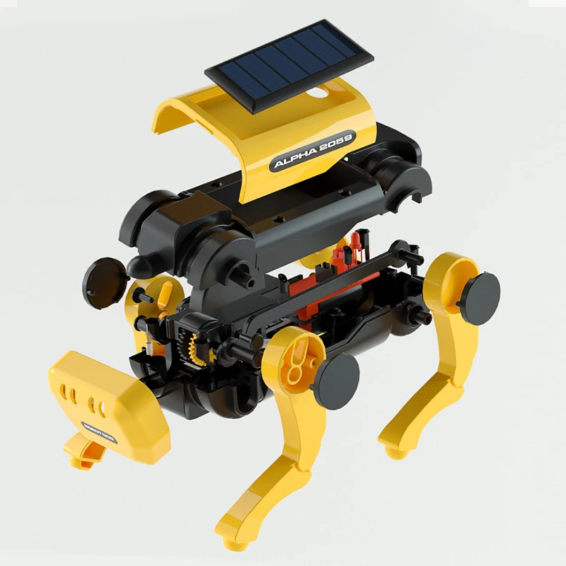 أطفال روبوت الكلب العلوم تجربة أطقم تعمل بالطاقة الشمسية جرو الأطفال DIY التعليمية الجذعية اللعب العلوم التنموية هدية