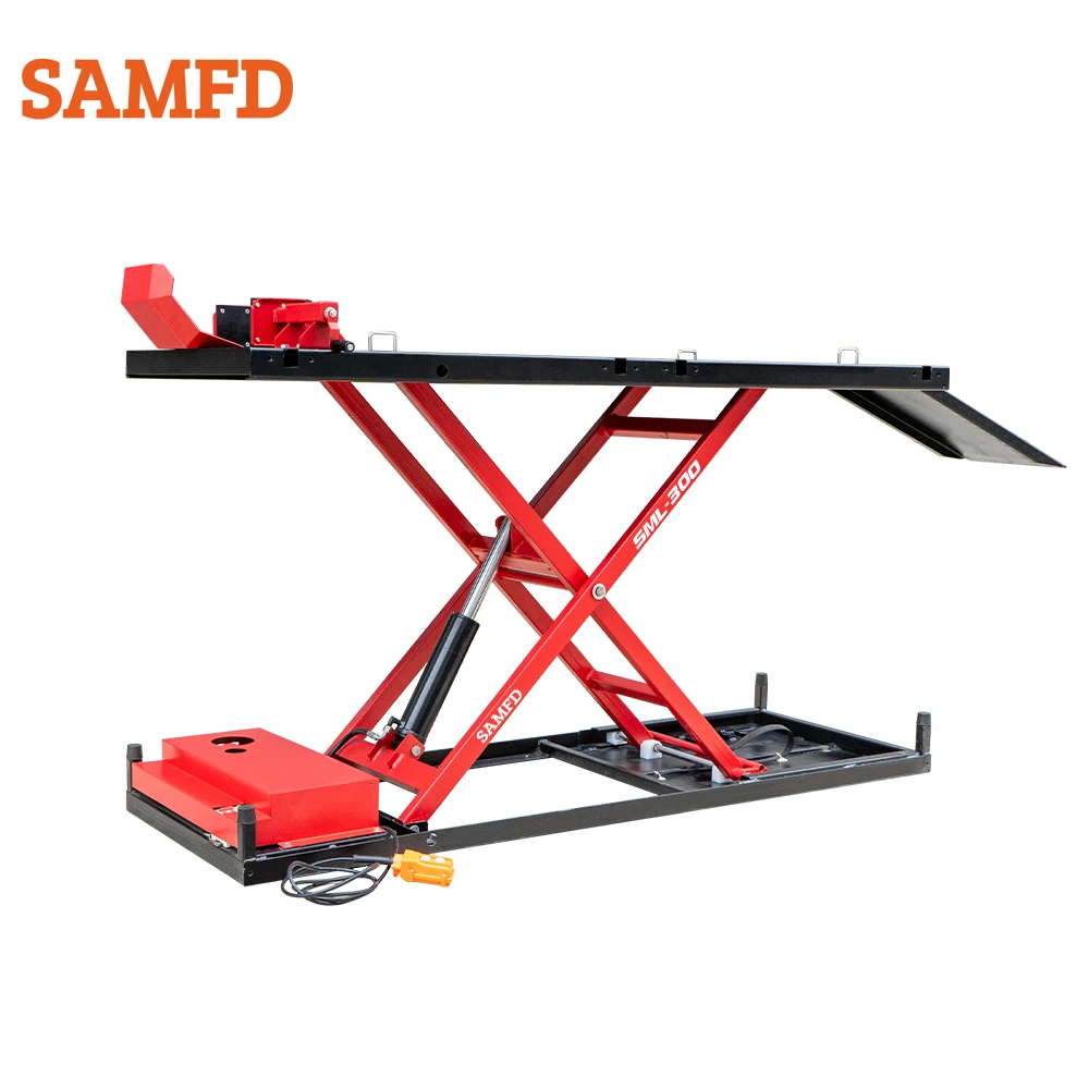 

300KG Hydraulic Scissor Motorcycle Lift Table Heavy Duty Motorcycle Lift Ramp For Workshop & Garage Use