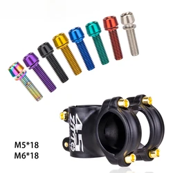 Bicycle Stem Bolt M5x18mm Steel Hexagon Screw MTB Road Bike Handlebar Stems Bolts Stiffen Colorful Rainbow