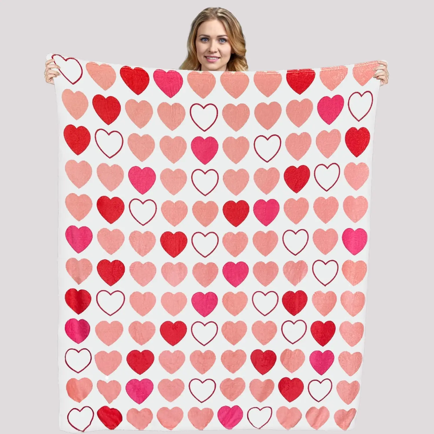 60 X 50 Inches Valentine'S Day Throw Blanket, Cozy Flannel Blankets for Women, Couples, And Moms, Perfect Valentine'S Gifts, Ide