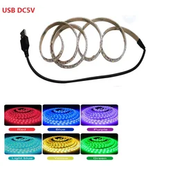 5M USB LED Strip Light 5V 3528 1 Meter 5 Meter Warm Cool White Pink Green Blue Red SMD Ribbon Ceiling Cabinet Light waterproof