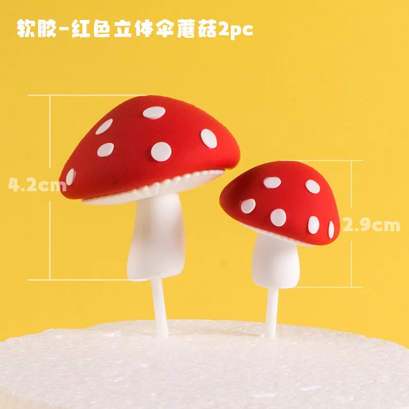 Cartoon Carrot Bunny Cake Birthday Cake Decor Carrots Red and Pink Mushrooms Cake Decoration Cute Animal Birthday Party Supplies