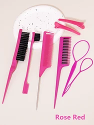 8-piece hair styling comb set with triple tear comb mouse tail comb edge brush hair salon accessories Special for real hair wigs